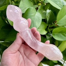 7" Natural rose quartz Massage stick quartz crystal Wand gem healing Random 1pc
