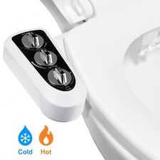 Bidet Fresh Water Spray Kit Toilet Seat Attachment Non-Electric Hot Cold Nozzle