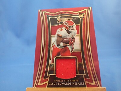 Clyde Edwards-Helaire Select 2020 RC Rookie Swatch jersey Materials Prizm