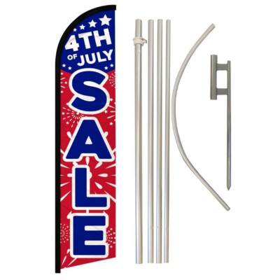 Sale (4th of July) Windless Banner Swooper Advertising Flag Kit July Summer Sale
