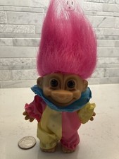 VTG Russ Happy Birthday Clown w/ Hat Troll Doll Pink Hair BIRTHDAY HAT INCLUDED