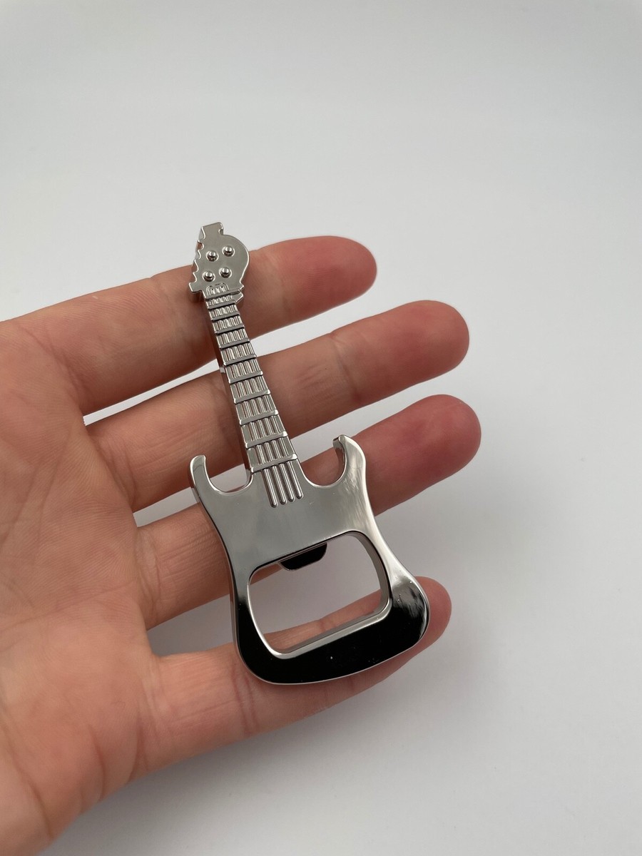 Portachiavi e-Girarre Chitarra Apribottiglie Argento Metallo Ciondolo Fascino