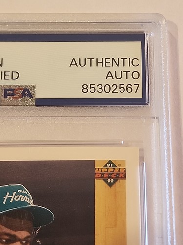 Larry Johnson Autographed Hand Signed on Card 1991-92 Upper Deck #2 Rookie - PSA - Picture 7 of 15