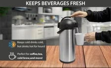 Themo Stainless Steel Thermal Coffee Carafe Airpot Dispenser 5 Liter 170 Oz