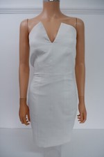 Aqua Womens Short Bodycon Bandeau Dress Size Uk 6 White V Neck