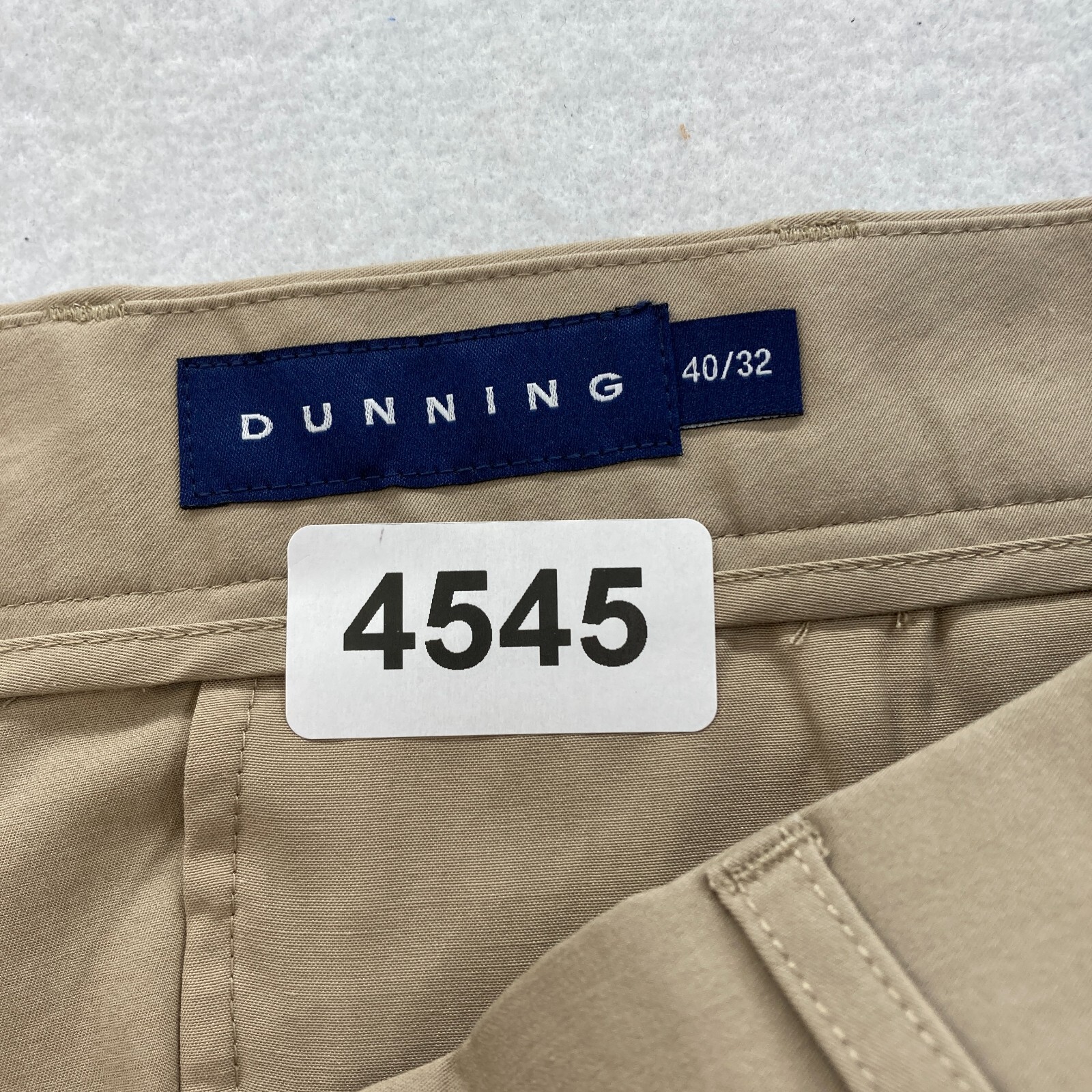 Dunning Mens 40x32 Brown Stretch Fabric Golf Pants Mid Rise Flat Front