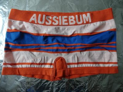 Underwear Aussiebum Trunk Seamless Bodystretch Orange - Blau Größe L - Streifen 