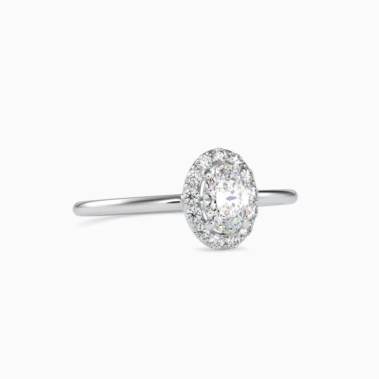 0.47ct IGI Certified Lab Grown Diamond Engagement Ring Oval Cut 14K Gold image-2
