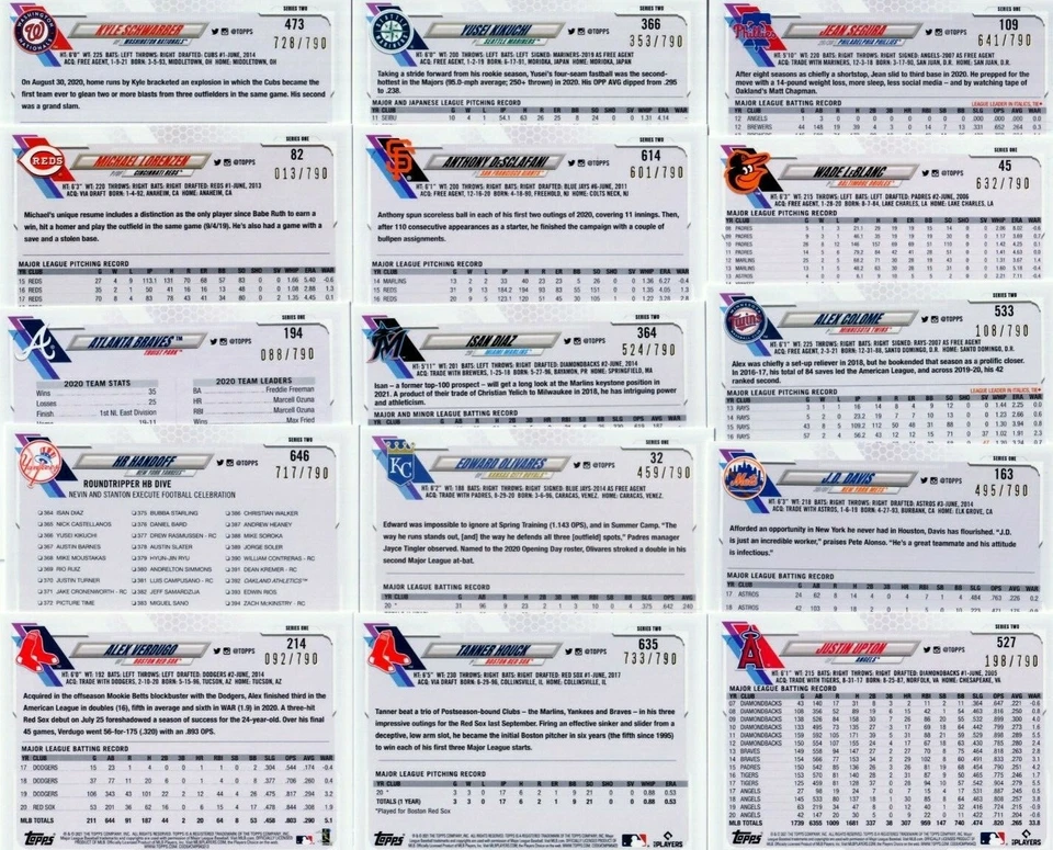 2021 TOPPS factory set FOILBOARD parallel cards #'d /790 *pick from list* - Image 3 of 4