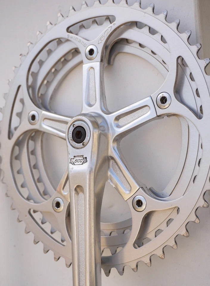 Shimano 600 Arabesque Crankset Tripleizer 170 Vintage Square Taper Cranks Triple - Image 2 of 4
