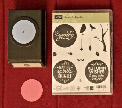 Stampin Up AMONG THE BRANCHES Stamp Set & 2" CIRCLE Punch Halloween ...