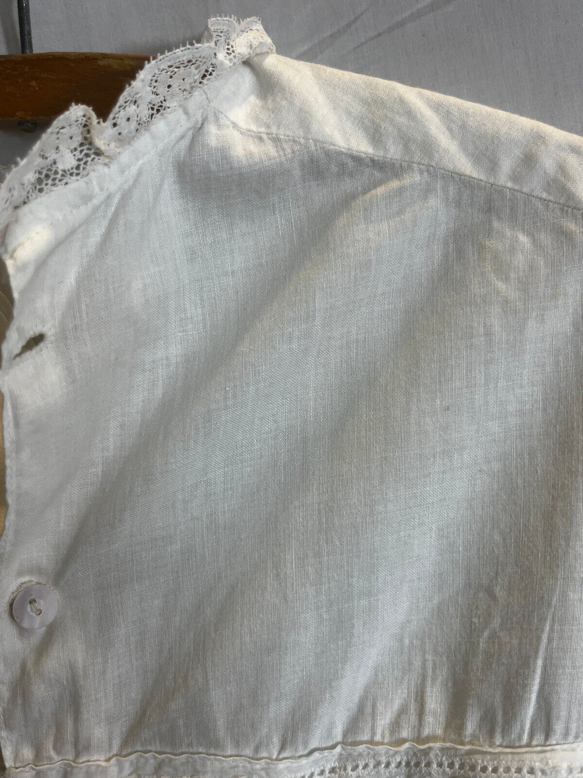 Antique Edwardian 1900s White Cotton Lace Nightgo… - image 4