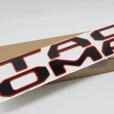 For 2024 2025 TACOMA Tailgate Insert Letters Emblem Rear Badge Black Red Outline