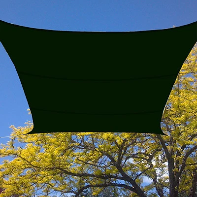 BLUEDOT TRADING Forest Green Waterproof Polyester 13’ Foot Square Sail Shade UV Safe Canopy Yard