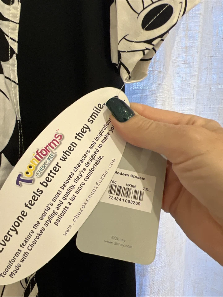 Cherokee Scrubs Big Minnie Scrub Top 6875C MKBM by Disney 2XL - Image 4 of 4