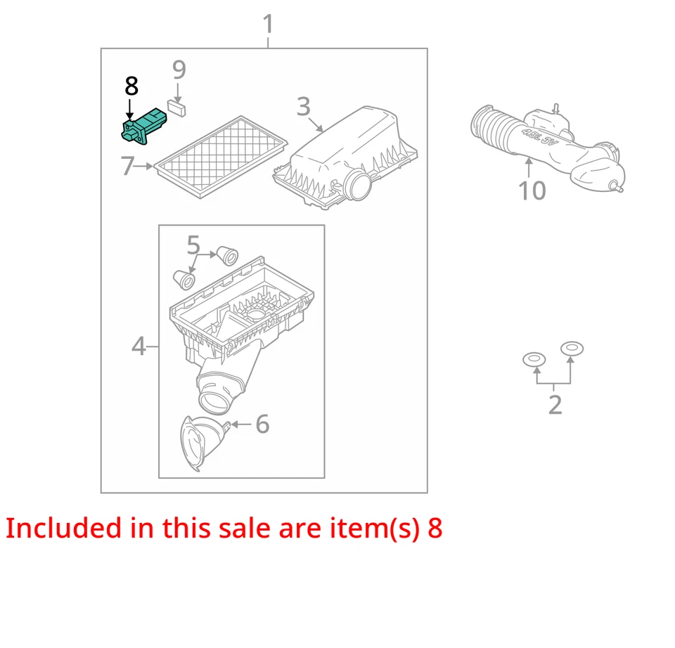 Sensor medidor de fluxo de ar em massa Mercury Milan 2008 MAF OEM 133K milhas - LKQ399610650 - Imagem 4 de 4