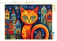 Calvendo Puzzle Cat In The Style Of Friedensreich Hundertwasser II | 1000 Pieces