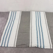 Levtex Provincetown Standard Sham Gray Blue Stripes Anchors Nautical