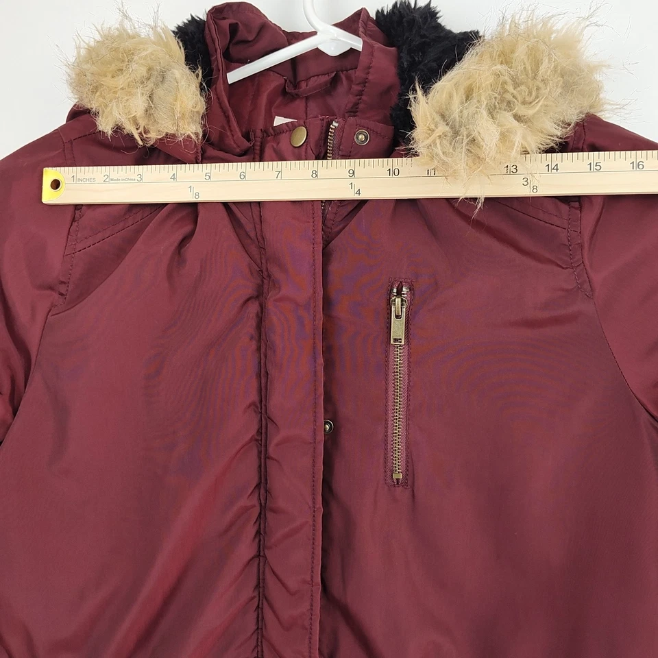 Mossimo Supply Co. Abrigo parka aislante para mujer, XL, burdeos, con capucha en muy buena condición Foto 2 de 4