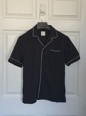 Sandro Paris men s short sleeve shirt with white piping Size S