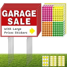 Garage Sale Kit 10 Pcs , 5 Pack Garage Sale Signs with Metal Stakes, 5 Pack ...
