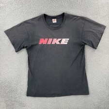 Vtg Nike Mens XL Single Stitch Made In USA Faded Black Gray Tag T Shirt Swoosh