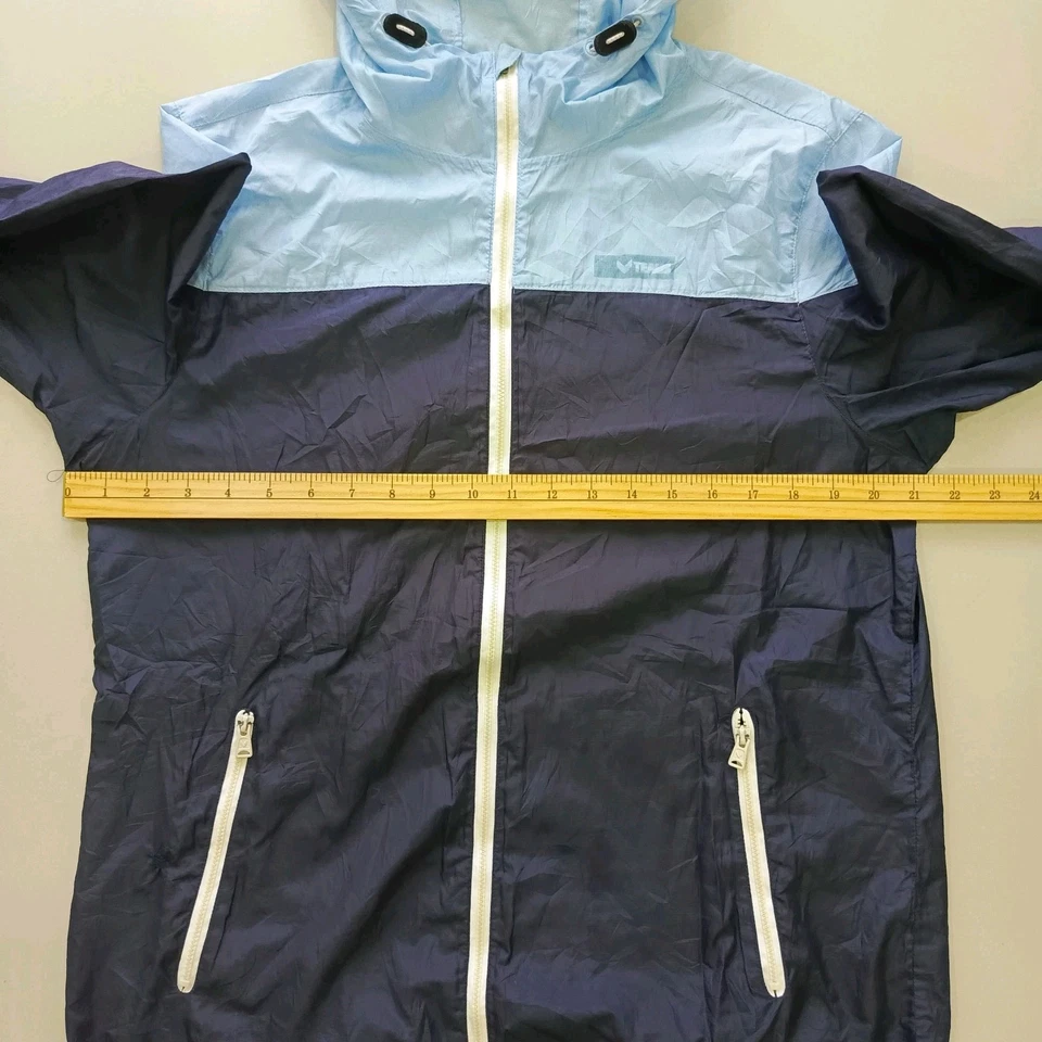 V Teams Windbreaker Lightweight Long Sleeve Hooded Full Zipper Blue Size L - Image 3 of 4