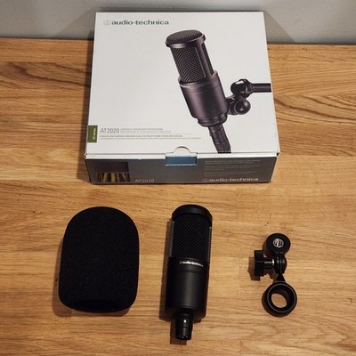Audio-Technica AT2020 Cardioid Condenser Microphone Black - Tested and Working