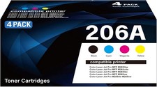 206A Toner 4 Pack w Chip for HP M283fdw M255dw 206X Compatible