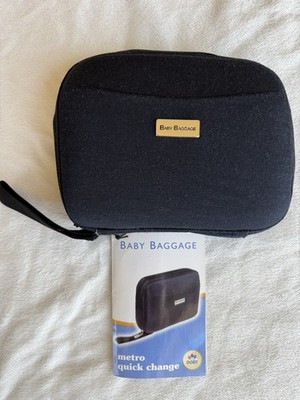 NEW Baby Baggage Metro Quick Change Diaper Changing Kit, Black, with Wipes Case