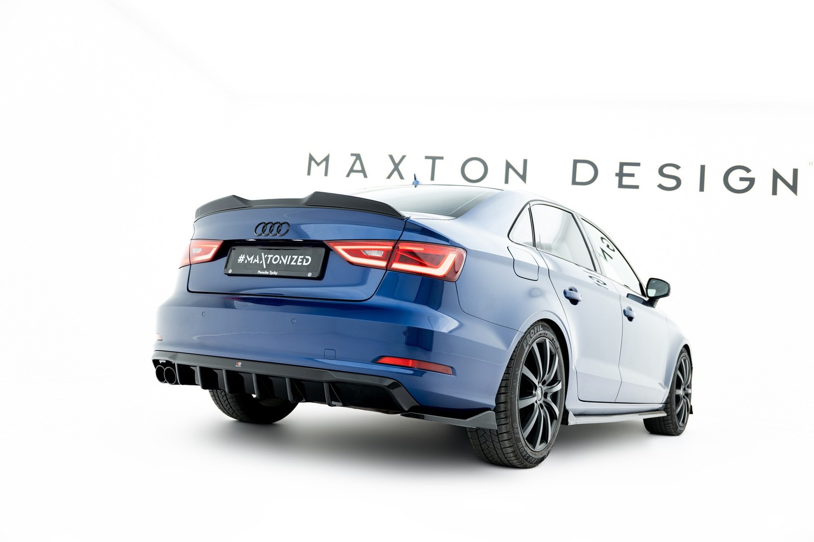 Diffuseur Maxton Audi A3 8V Berline en ABS aérodynamique à double découpe d'échappement