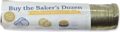 Superb Canning Lids – Wide Mouth Mason Jar Lids – Baker’s Dozen