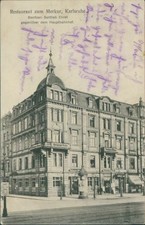 Ansichtskarte Restaurant zum Merkur Karlsruhe 1914  (Nr.9357)