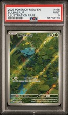 Bulbasaur Pokemon Scarlatto e Viola 151 Illustrazione Rara Holo #166/165 PSA 9