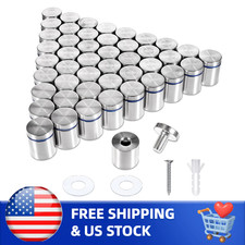 50-Pack 1x1 Inch Stainless Steel Standoff Wall Mount Kit