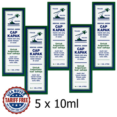 5 x Axe Brand Universal Medicated Oil 10ml   Fast Relief for Cold, Pain & Aches