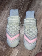 Vintage 80s Girls Quilted Winter Mittens Pattern Lined Knit Cuffs