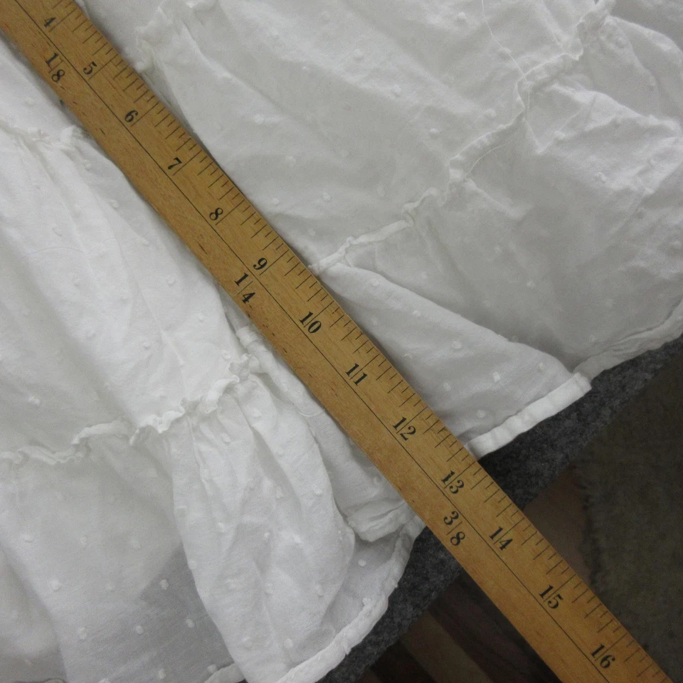 Vestido Betsey Johnson Mujer Mediano Blanco En Niveles Maxi Punto Suizo Boho Campesino Foto 4 de 4