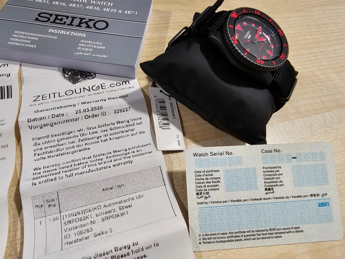 Seiko 5 Sports SRPD83K1 Herrenuhr Automatik Black NATO-Band in OVP Box