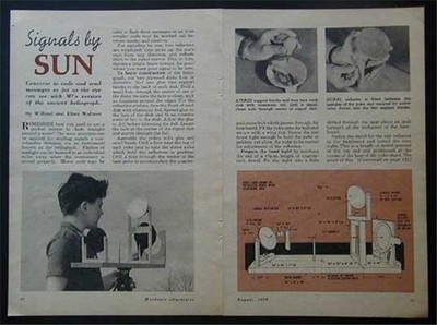 Sun Signal Heliograph 1964 HowTo Build PLANS sends morse code