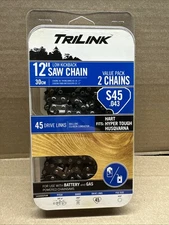 Trilink 12” Saw Chain S45 .043 Battery & Gas Chainsaw Chain Low Kickback New 2pk