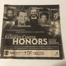 24th Kennedy Center Honors Vintage Print Ad Jack Nicholson Julie Andrews Tpa16