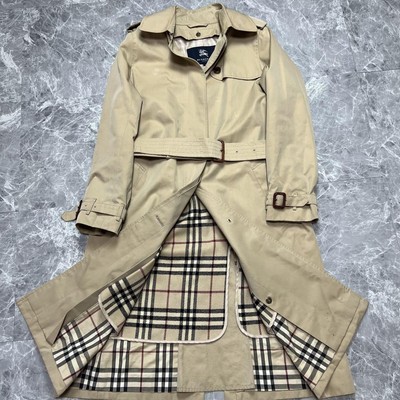 Burberry Trench Coat Liner and Belt Nova Check Honey Beige M Long