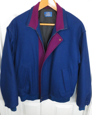 Pendleton Lobo Men's L 100% Virgin Wool Blue Thinsulate Bomber