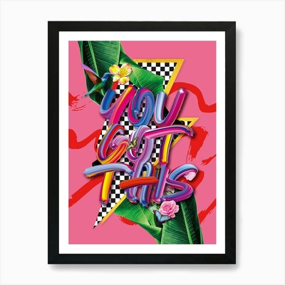 Colourful You Got This Motivational Framed Wall Art Poster Canvas Print Picture