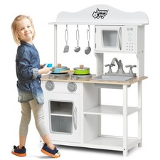 Honeyjoy Wooden Pretend Play Kitchen Set for Toddlers Kids w/ Accessories  Sink