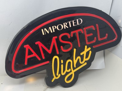 Vintage Amstel Light Lighted Beer Sign Imported Amsterdam 21.5  x 15