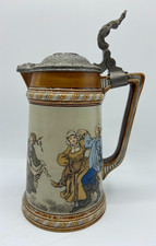 Mettlach Villeroy & Boch Dancers 1162 Beer Stein German 1513 C Warth Antique