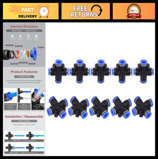 10 PCS 1/4" Tube OD Quick Connect Push-Fit Plastic Fittings for Easy Installatio
