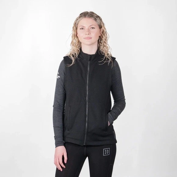 ioMerino Australian 100% Merino Wool Zip Up Vest outdoor base layer small black